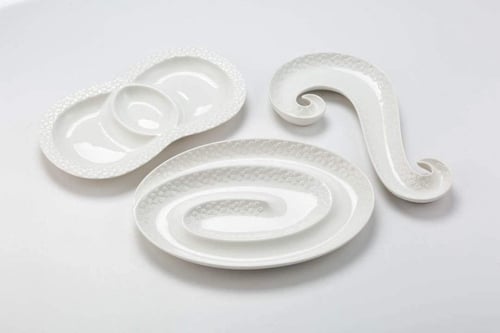 أطباق سيراميك 3 قطع لتقديم الحلوى والمكسرات في الس...