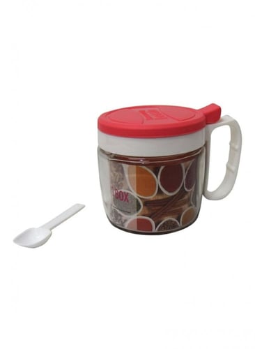 حافظات توابل شفافة مع ملعقة مثقوبة