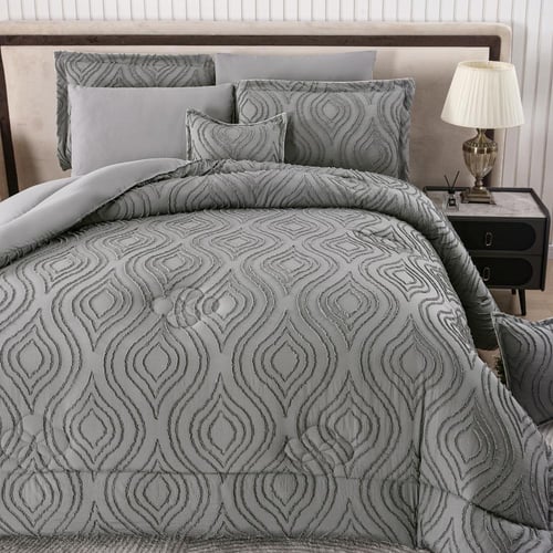 طقم لحاف سرير في حقيبة 8 قطع - من قماش المايكروفاي...