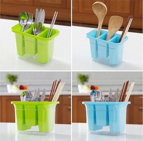 منظم أدوات المائدة مع فتحات تهوية للتجفيف