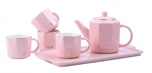 طقم شاي سيراميك مكون من 6 قطع