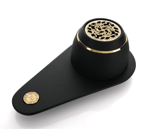 مبخرة سليكون أنيقة محمولة تعمل بالفحم مع نقوش ذهبي...