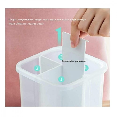 حاوية تخزين للحبوب والأطعمة الجافة 4 أقسام 2.3 لتر