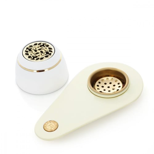 مبخرة سليكون أنيقة محمولة تعمل بالفحم مع نقوش ذهبي...