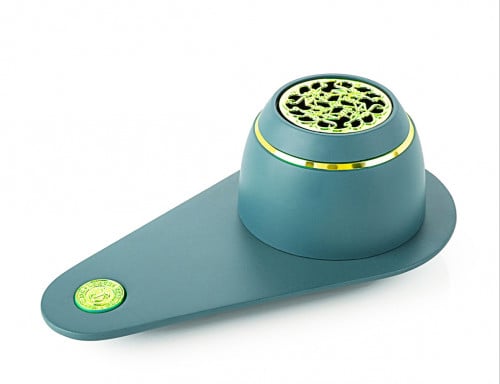 مبخرة سليكون أنيقة محمولة تعمل بالفحم مع نقوش ذهبي...