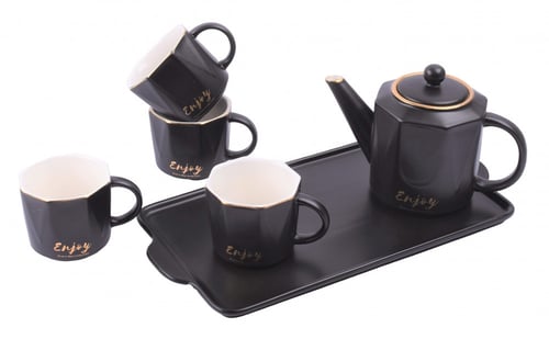 طقم شاي سيراميك مكون من 6 قطع