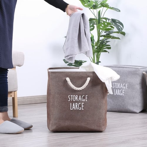 سلة تخزين ملابس الغسيل سادة بسعة كبيرة في السعودية