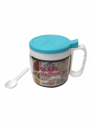 حافظات توابل شفافة مع ملعقة مثقوبة