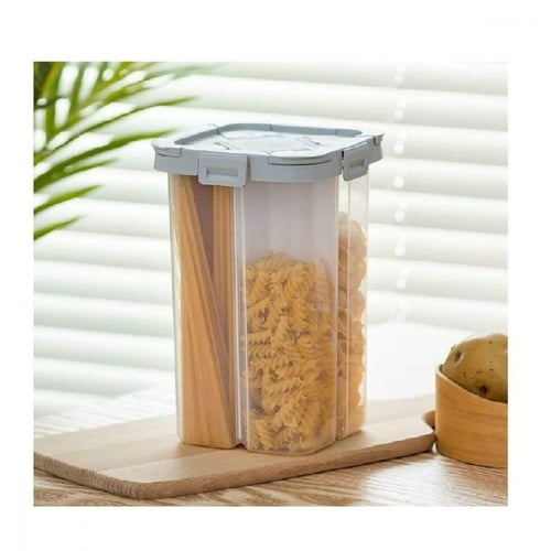 حاوية تخزين للحبوب والأطعمة الجافة 4 أقسام 2.3 لتر