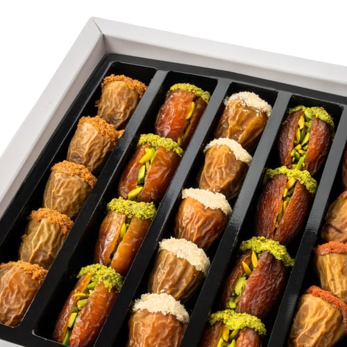 بوكس تمر محشي فاخر (سكري - صقعي - مجدول)