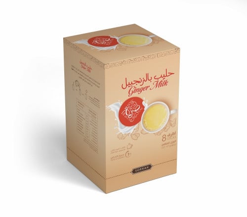 بوكس حليب بالزنجبيل 8 ظرف بدون سكر