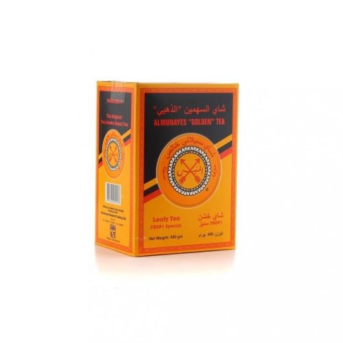 شاي المنيس اسود علبة كرتون ذهبي