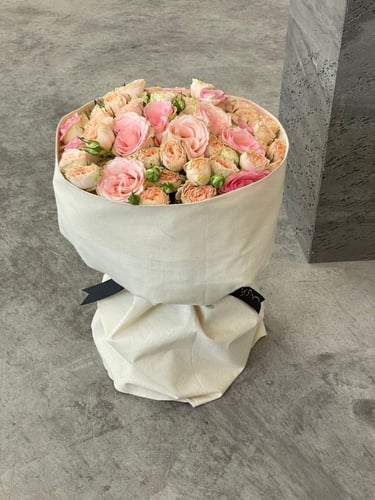 باقة الورد الطبيعي مع القماش