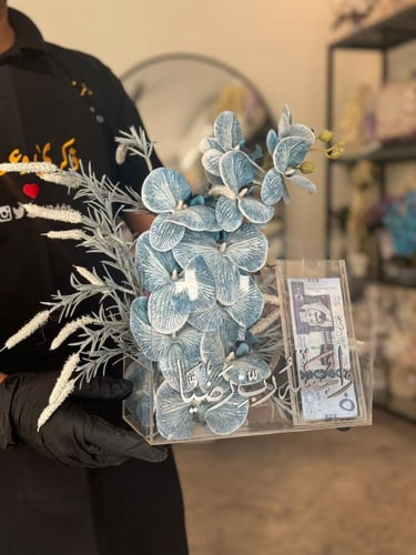 باق اكريلك مع الاوركيد وحامل المبلغ