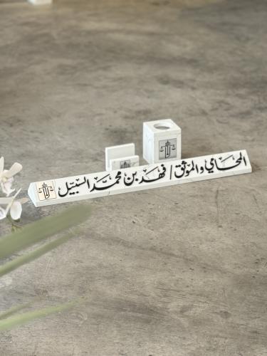 طقم ستاند مكتب رخام طبيعي بحجم كبير