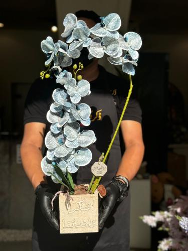 فازة الترافنتو مع ورد الاوركيد الفاخر