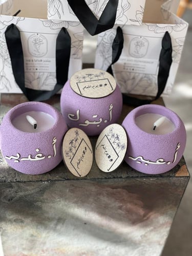 شمعة إلكترونية مع غطاء خشبي مع الكيس