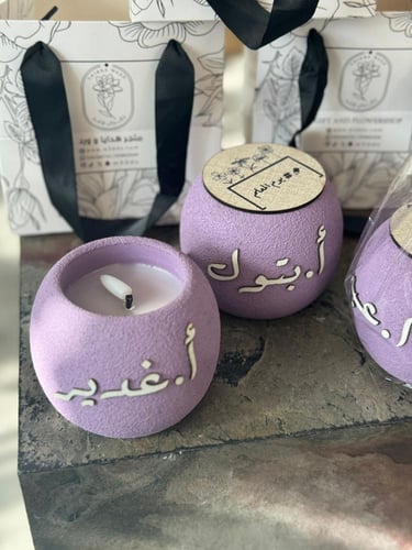 شمعة إلكترونية مع غطاء خشبي مع الكيس