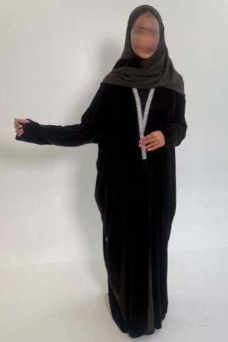 عبايه مخمل زيتي