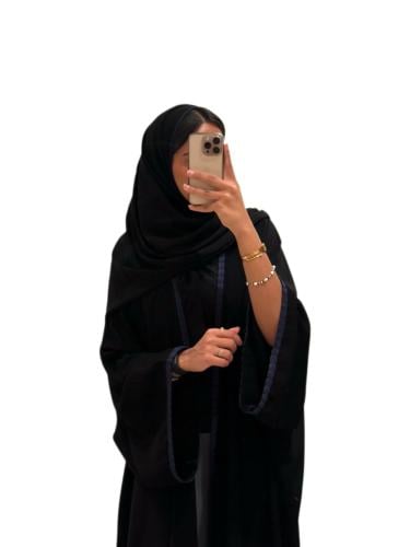 عباية اسود بشت مع تطريز