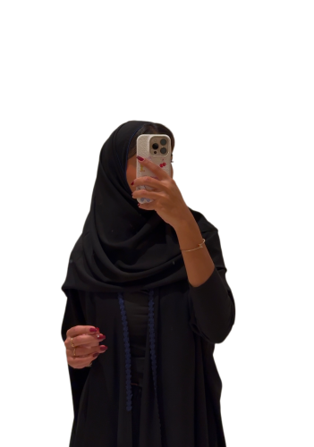 عباية اسود بشت مع تطريز ازرق