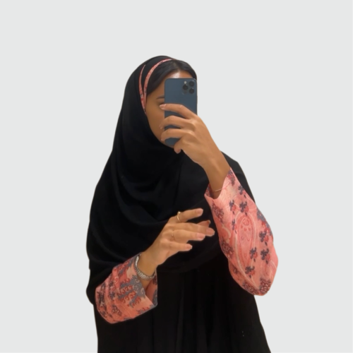 عباية نص بشت مع كم مشجر ماسك