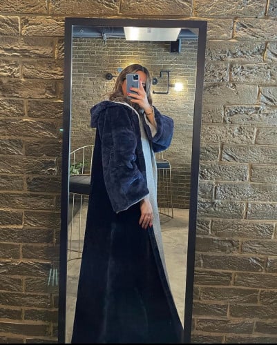 فروة دبل فيس كحلي/ رمادي