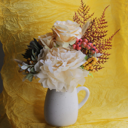 باقه ورد صناعي بكوب