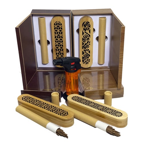 مبخرة + 30 عود مروكي + ولاعة (4 بوكسات)