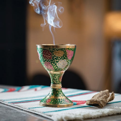 Indian incense holder - green