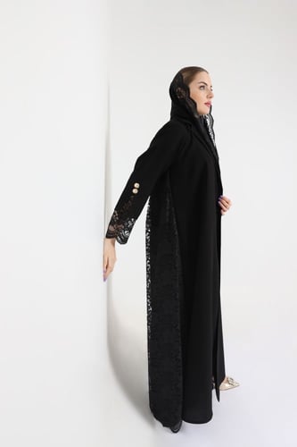 Lace flower abaya