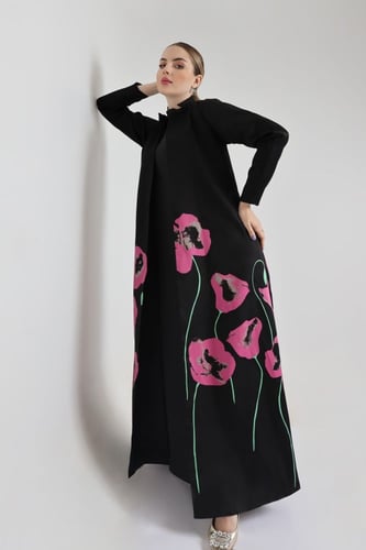poppy black abaya