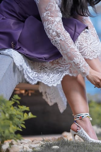 فستان فكتوري اواف وايت + موف