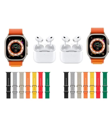 عرض بكجين ساعتين الترا مع سماعتين و 14 اسورة هدية