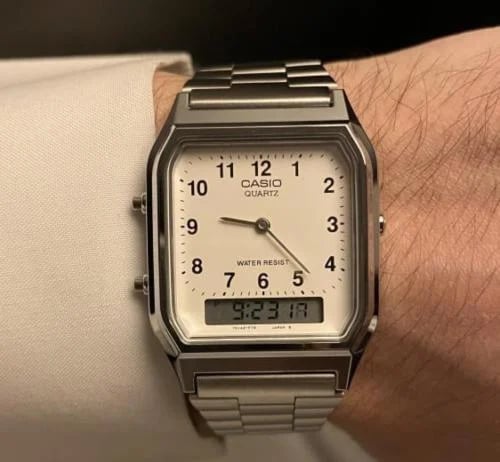 Casio vintage watch white with English numbers