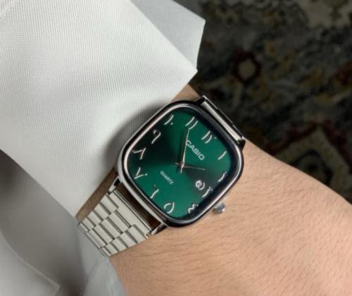 ساعة كاسيو casio LTP اخضر ارقام عربية