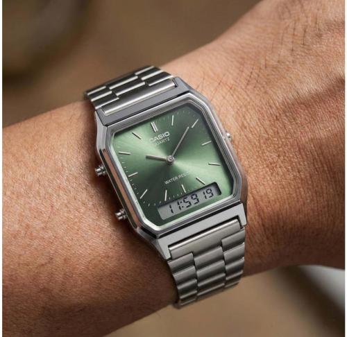 ساعة كاسيو casio vintage اخضر