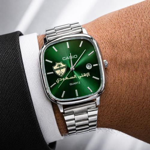 ساعة كاسيو casio LTP اخضر بشعار نادي الاهلي