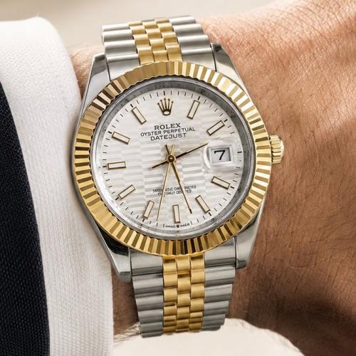 ساعة رجالية رولكس ROLEX ابيض