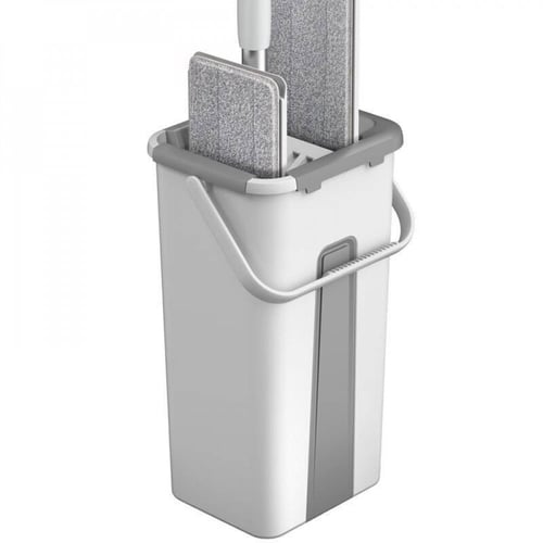 ممسحة مسطحة من المايكروفايبر مع دلو و4 بطانات ممسح...