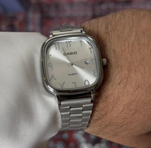 ساعة كاسيو casio LTP ابيض ارقام عربية