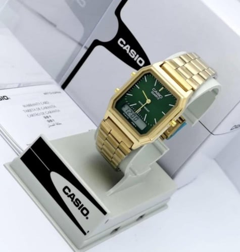 ساعة كاسيو casio vintage اخضر