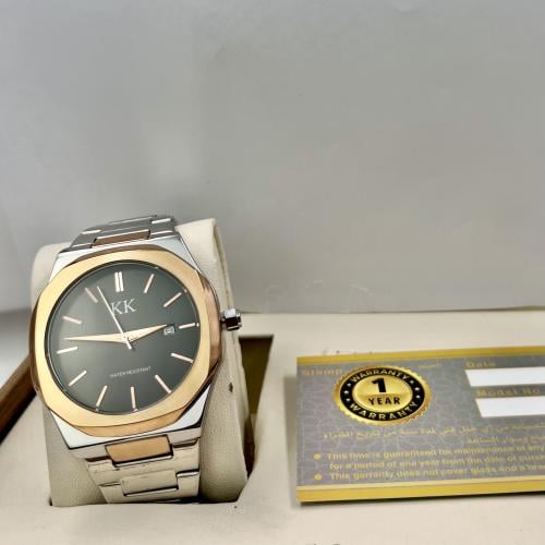 ساعة رجالية من KK لون أسود