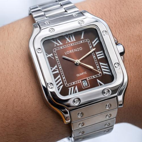 ساعة رجالية من Iorenzo لون بني