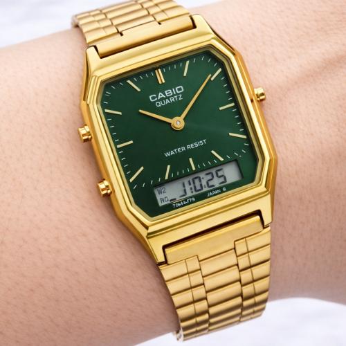 ساعة كاسيو casio vintage اخضر