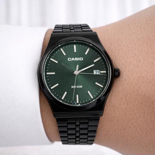 ساعة كاسيو casio MTP اخضر ملكي