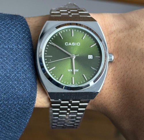 ساعة كاسيو casio MTP اخضر