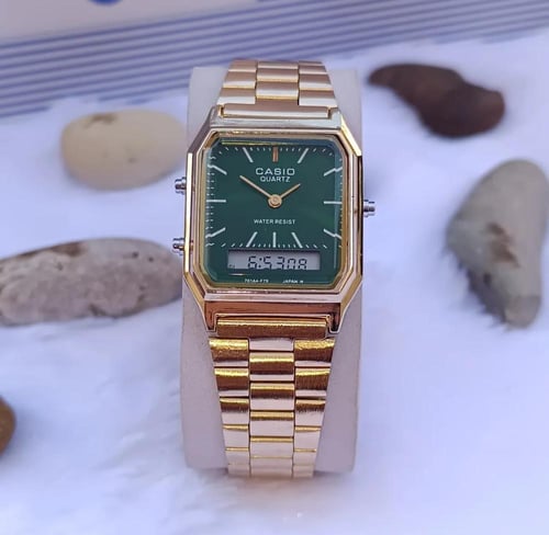 ساعة كاسيو casio vintage اخضر