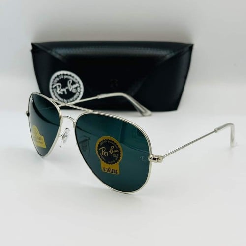 نظاراة ري بان اطراف فضي لون العدسة اسود