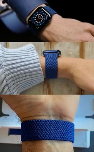 سوار قماش مطاطي للساعة الذكية مقاس 44-42